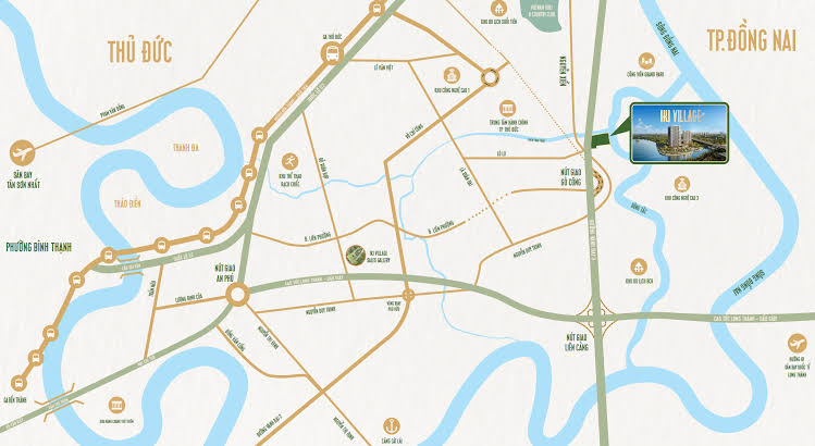 Vị trí dự án IKI Village tại mặt tiền Vành Đai 3 – Lò Lu, TP. Thủ Đức, kết nối nhanh Khu Công nghệ cao, cao tốc TP.HCM – Long Thành – Dầu Giây và trung tâm thành phố.